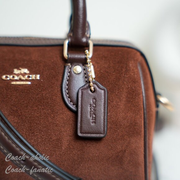 NWT Coach Mini Rowan Crossbody Bag CCF29 suede/Vintage Brown - Picture 5 of 14